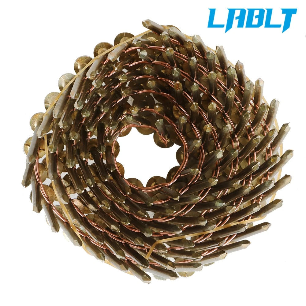 Coil Roofing Nails 7200 Pcs 1-3/4" 15 Degree Galvanized 3/8" Head