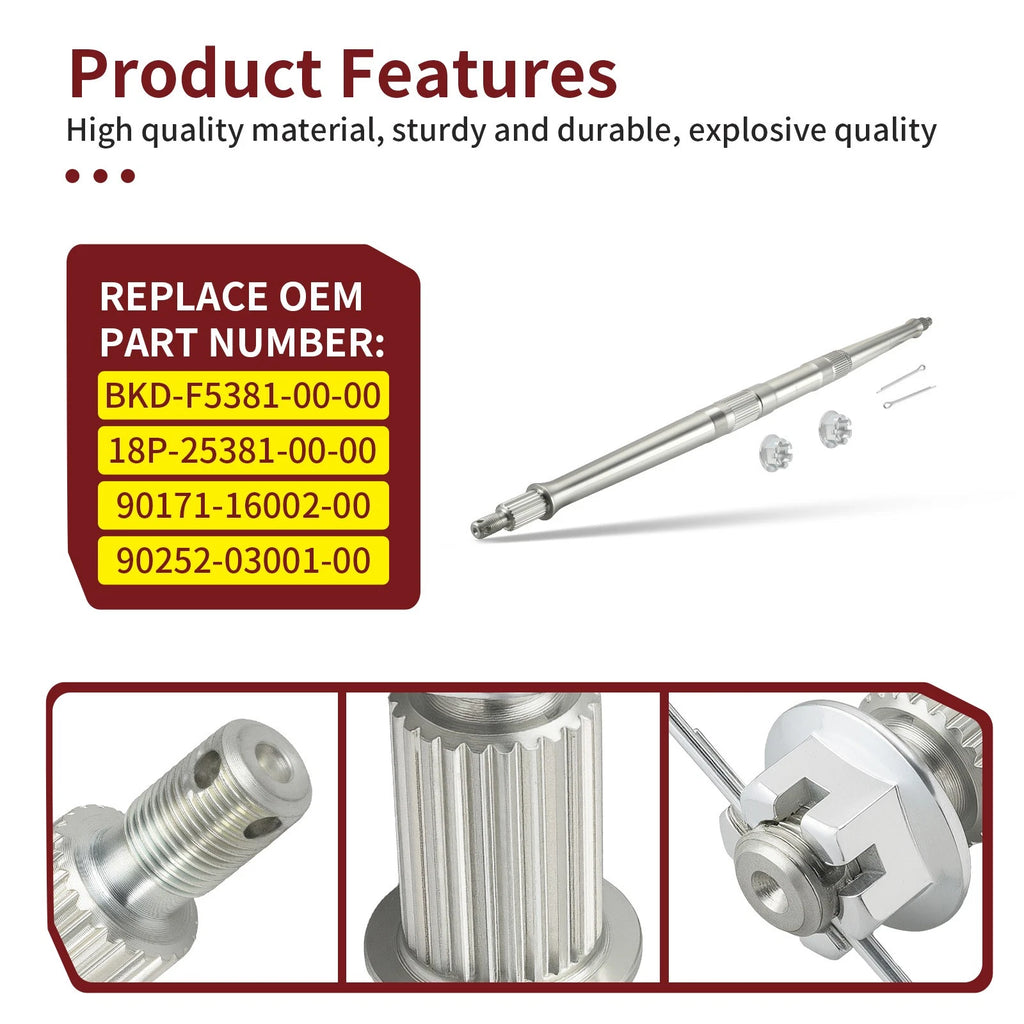 Rear Wheel Axle Shaft for Yamaha YFZ450R (2009–2024) BKD-F5381-00-00, 18P-25381-00-00