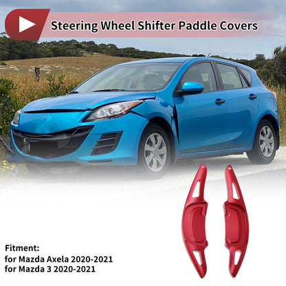 Set Red Aluminum Alloy Steering Wheel Paddle Shifters for Mazda Axela (2020–2021)