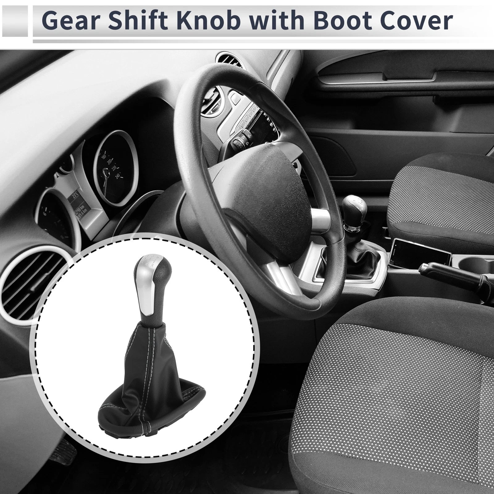 5 Speed Gear Shifter Knob with Cover Replacement for Chevrolet Spark (2011–2015)