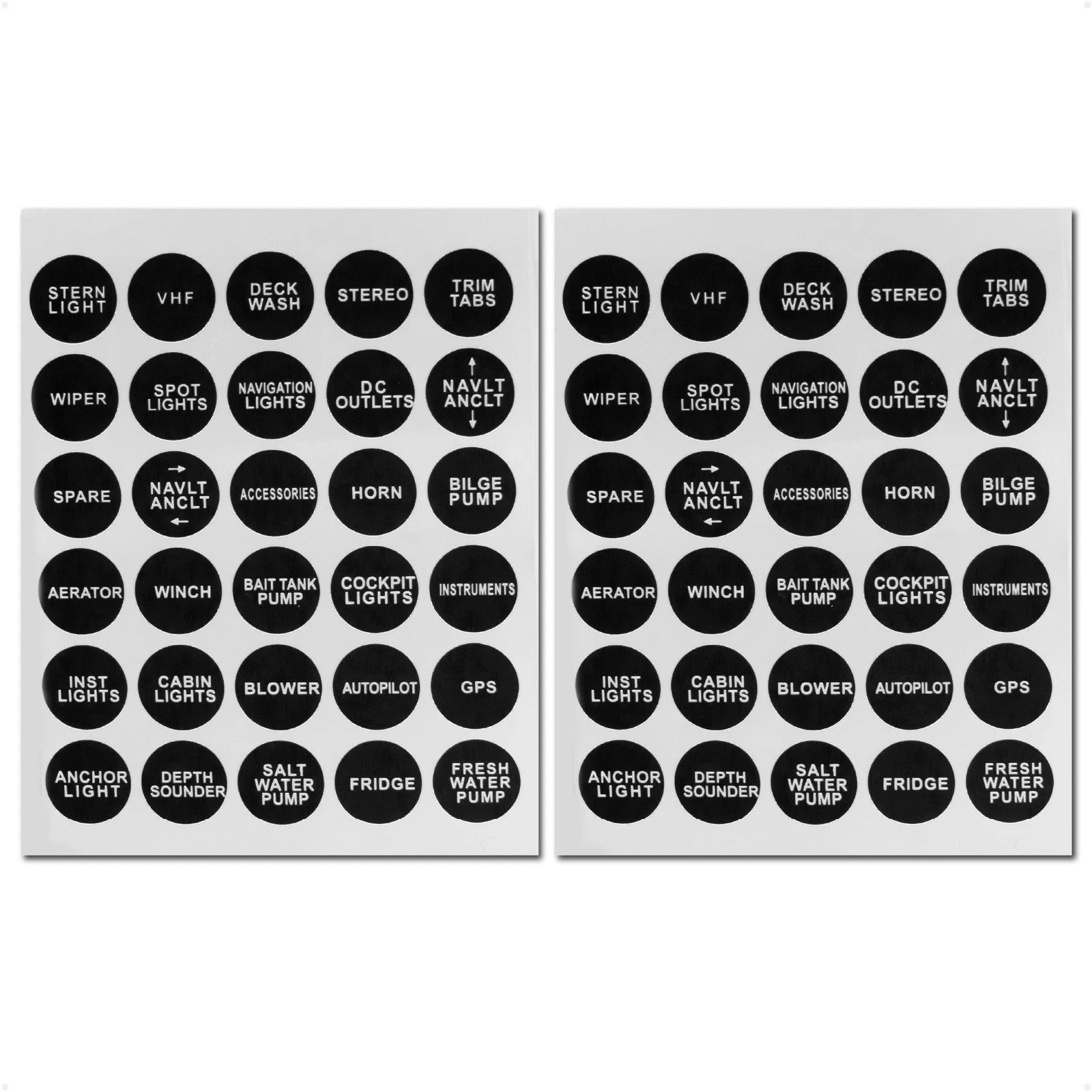 Round Switch Panel Labels for FO3928-M2 (30 Pieces Per Sheet, 2-Pack)