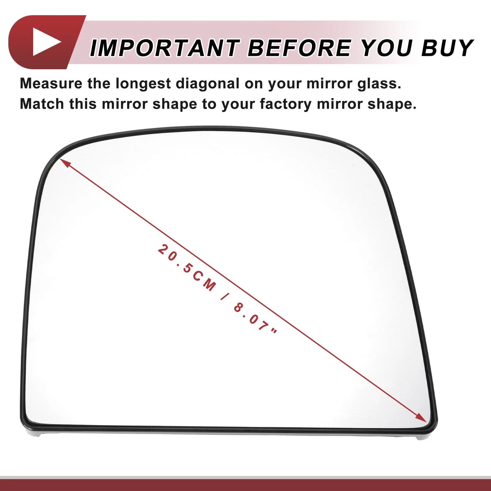 Heated Right Passenger Side Mirror Glass Replacement for Chevrolet (2016–2019)