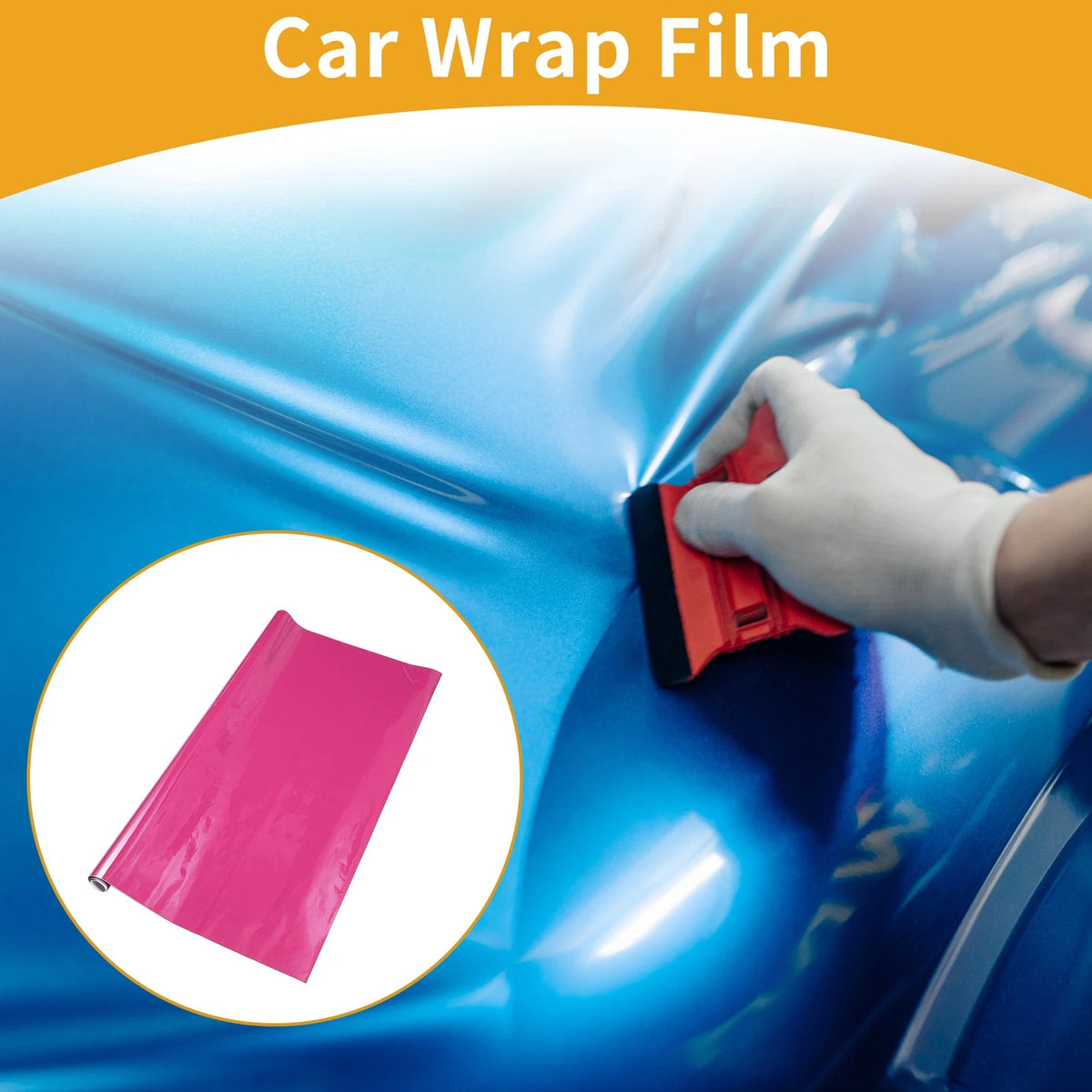 Car Wrap Film 76x152cm for All Models (Vinyl, Bright Rose Red)