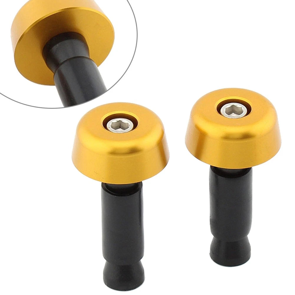 Handlebar Grips & End Caps for Universal Motorcycle (0.5in/12.7MM) Gold
