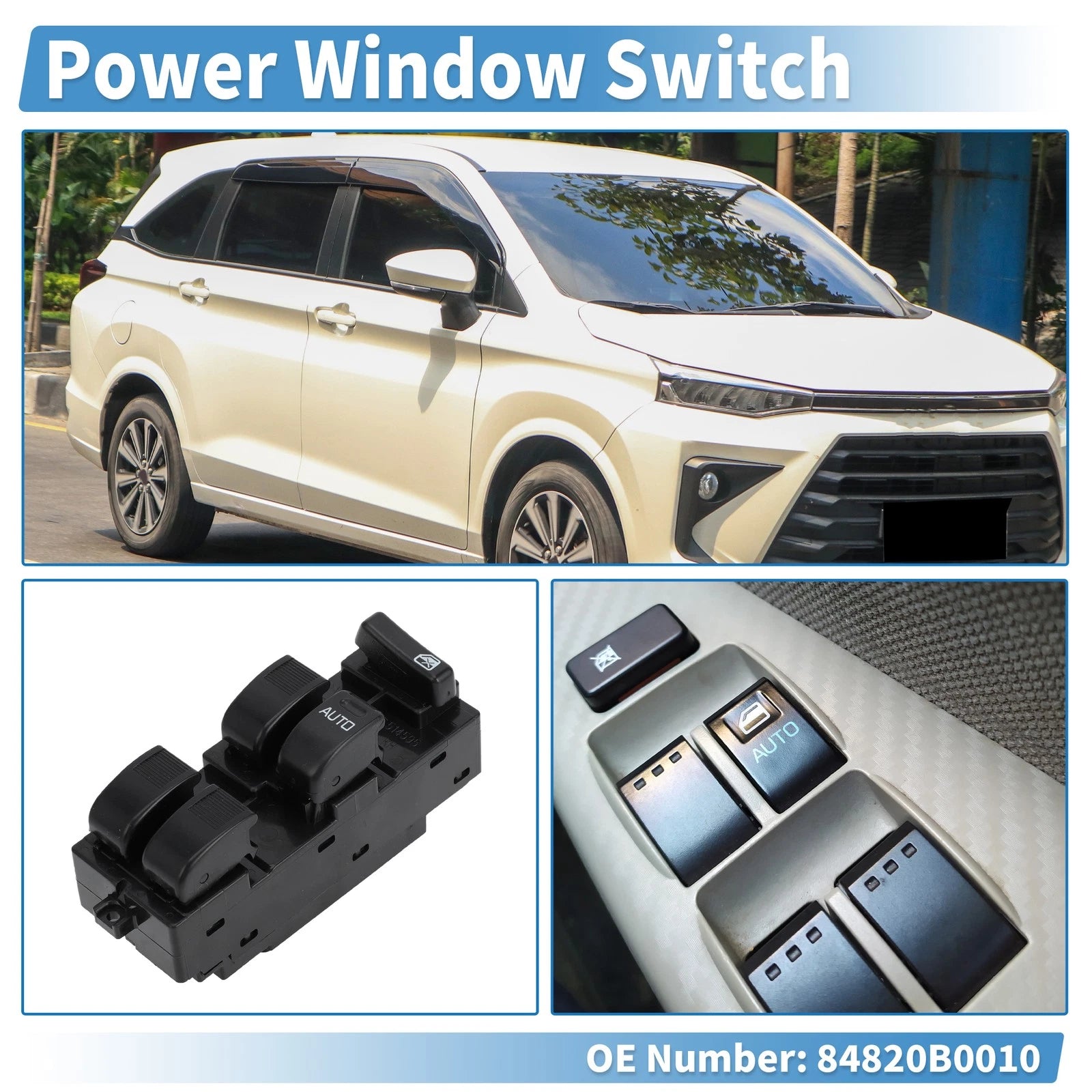 Front Right Power Window Switch for Toyota Avanza (2007–2008) No. 84820B0010