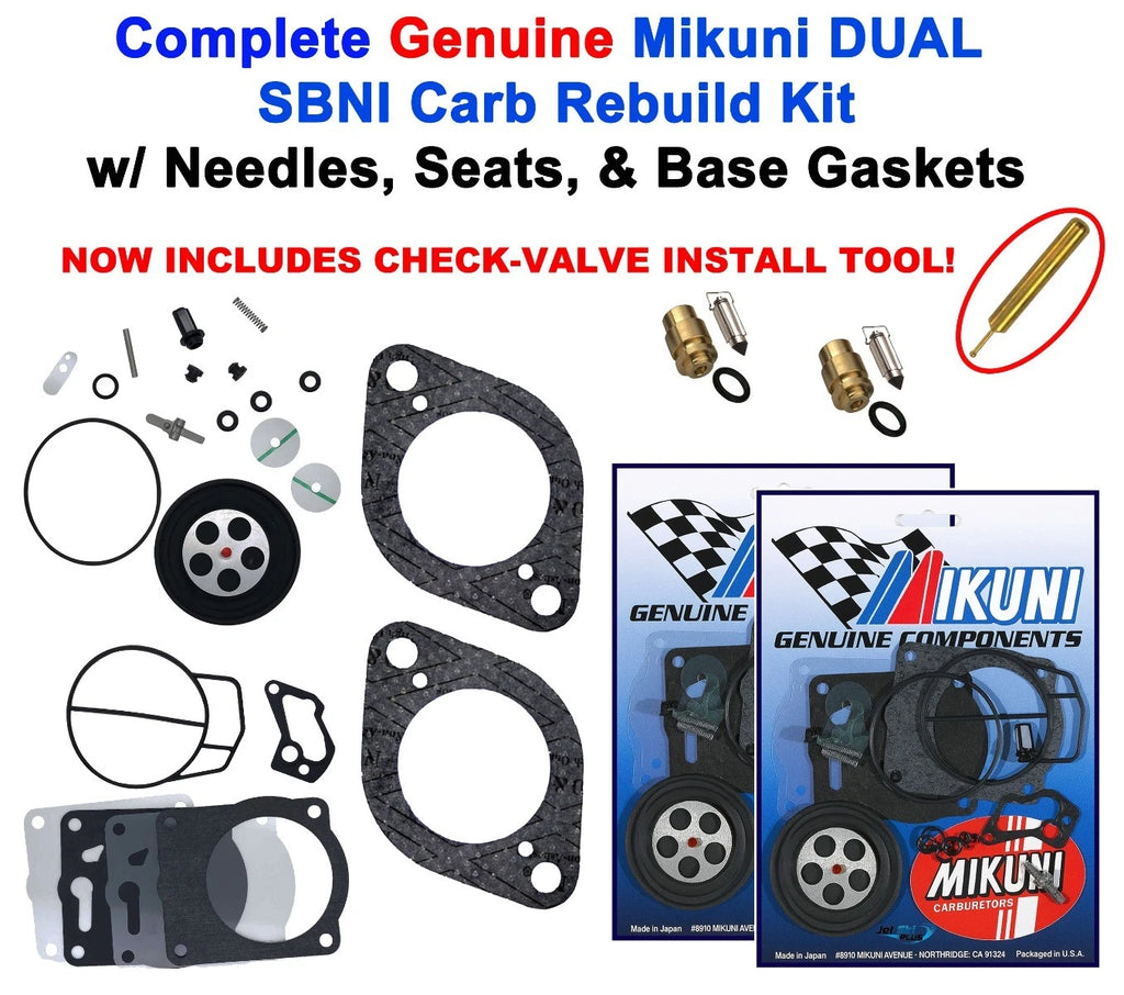 2X Mikuni Carburetor Rebuild Kit W/ Needle & Base Gaskets for SeaDoo 951 (1998–2002)