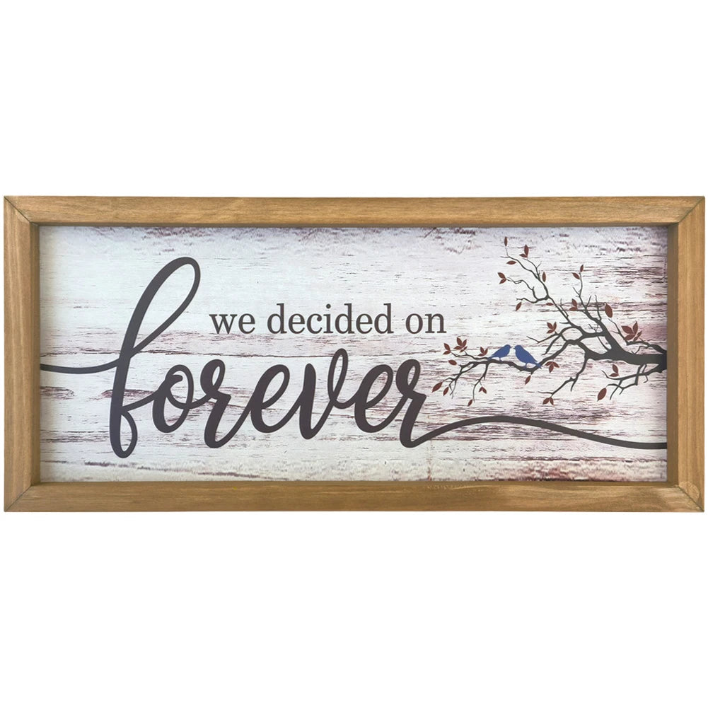 Natural Rustic Wooden Frame Wall Decor Sign for Home