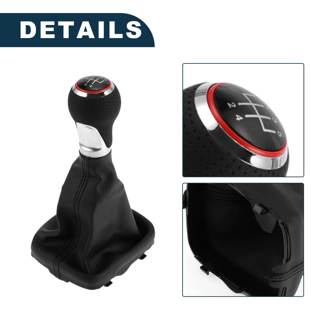 5 Speed Gear Shift Knob with Boot for Audi A3 S3 8P (2003–2013)