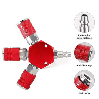 3 Way Air Manifold Hose Splitter for Air Tools (1/4")