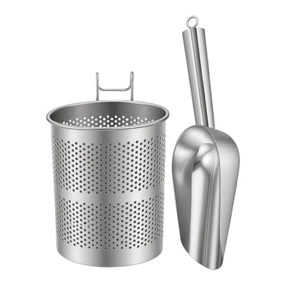 Stainless Steel Ice Scoop and Holder Set for Efficient Ice Handling