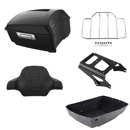 Matte Black King Trunk Backrest Mount Rack for Harley Road Glide (2009–2013)