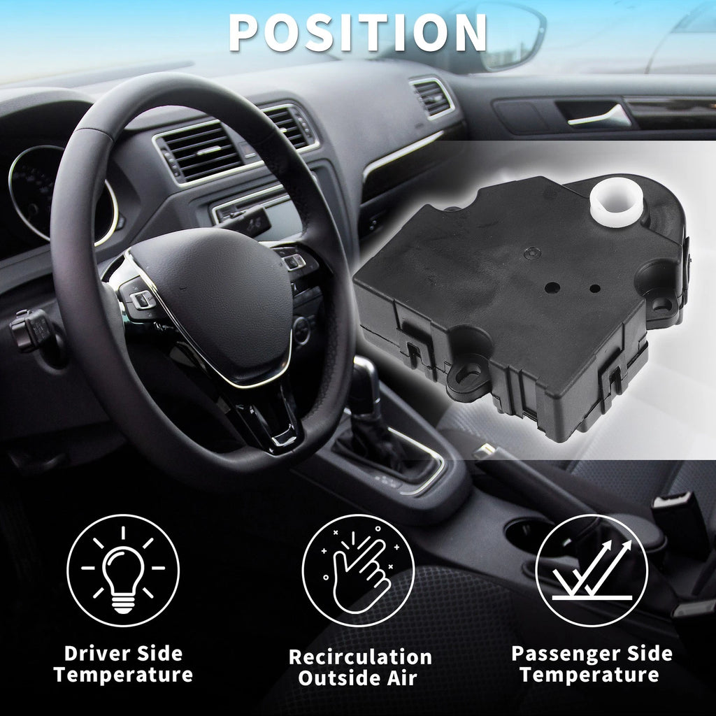 2PC HVAC Heater Blend Door Actuator Replacement for Chevrolet Silverado (1999–2002)