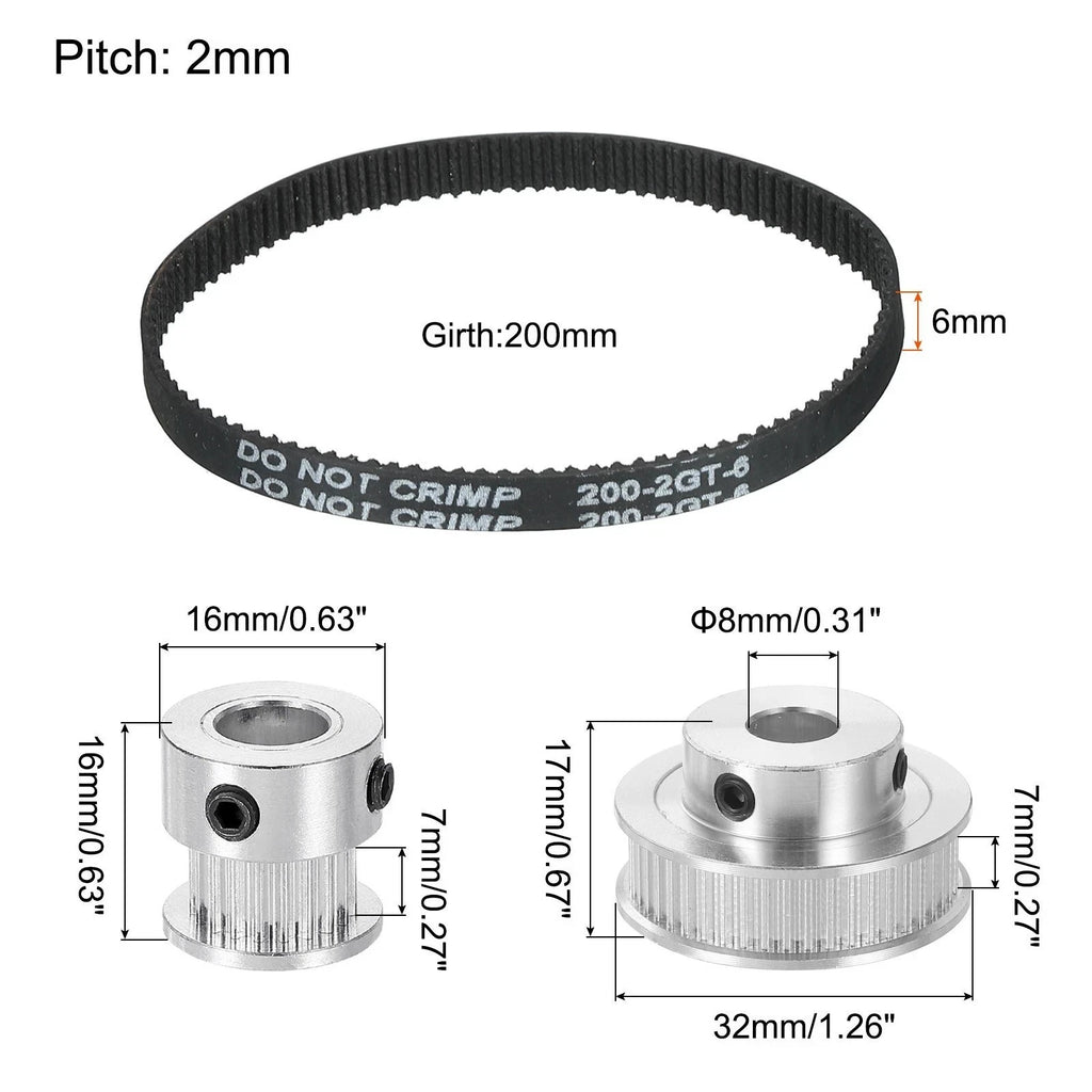 Timing Pulley Kit 20T 48T for 3D Printer Automation (Compatible with )