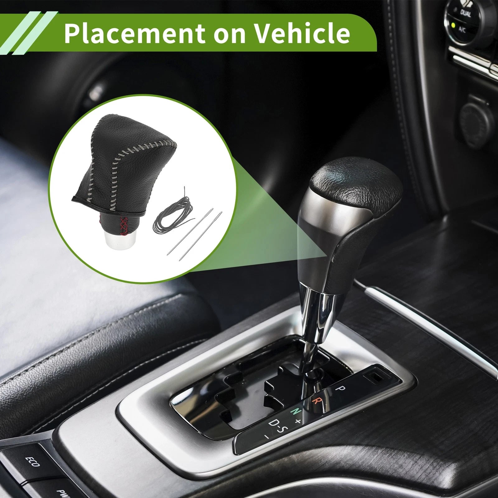 Gear Shift Knob Cover Replacement for Lexus ES300h (2018–2023) Pebbled Black
