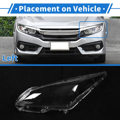 1 Pcs Headlight Lens Cover for Peugeot 3008 (2013–2019) PC Clear