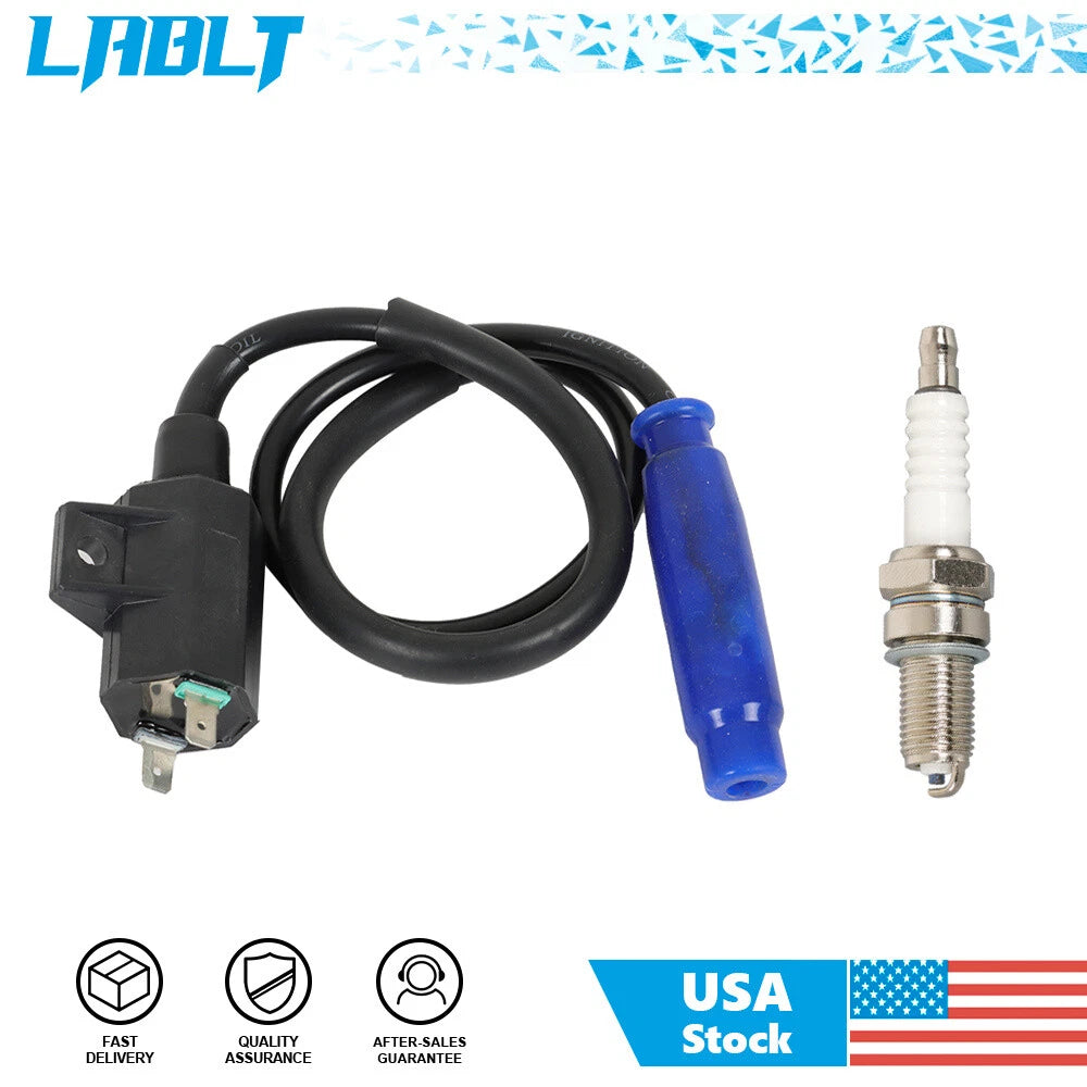 Ignition Coil + Spark Plug + Cap for Kawasaki Prairie 650 (2002–2003)