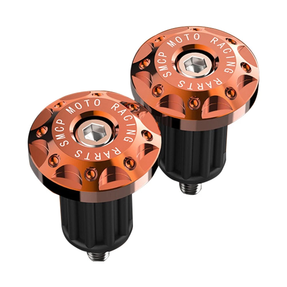 7/8'' Dirt Bike Handlebar Grips Set of 2 - Orange End Cap Plugs
