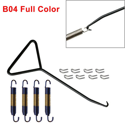 Set of 4 Universal Motorcycle Exhaust Pipe Muffler Mounting Springs Hooks