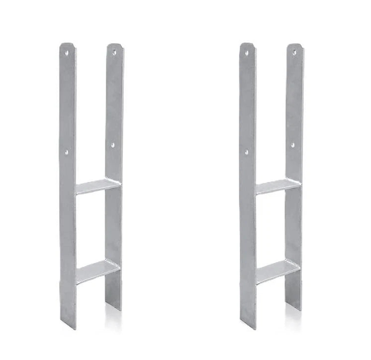 2 Pack H Style Post Anchor 600mm Height 5mm Thick for Wooden Fence Support