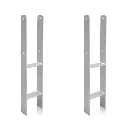 2 Pack H Style Post Anchor 600mm Height 5mm Thick for Wooden Fence Support