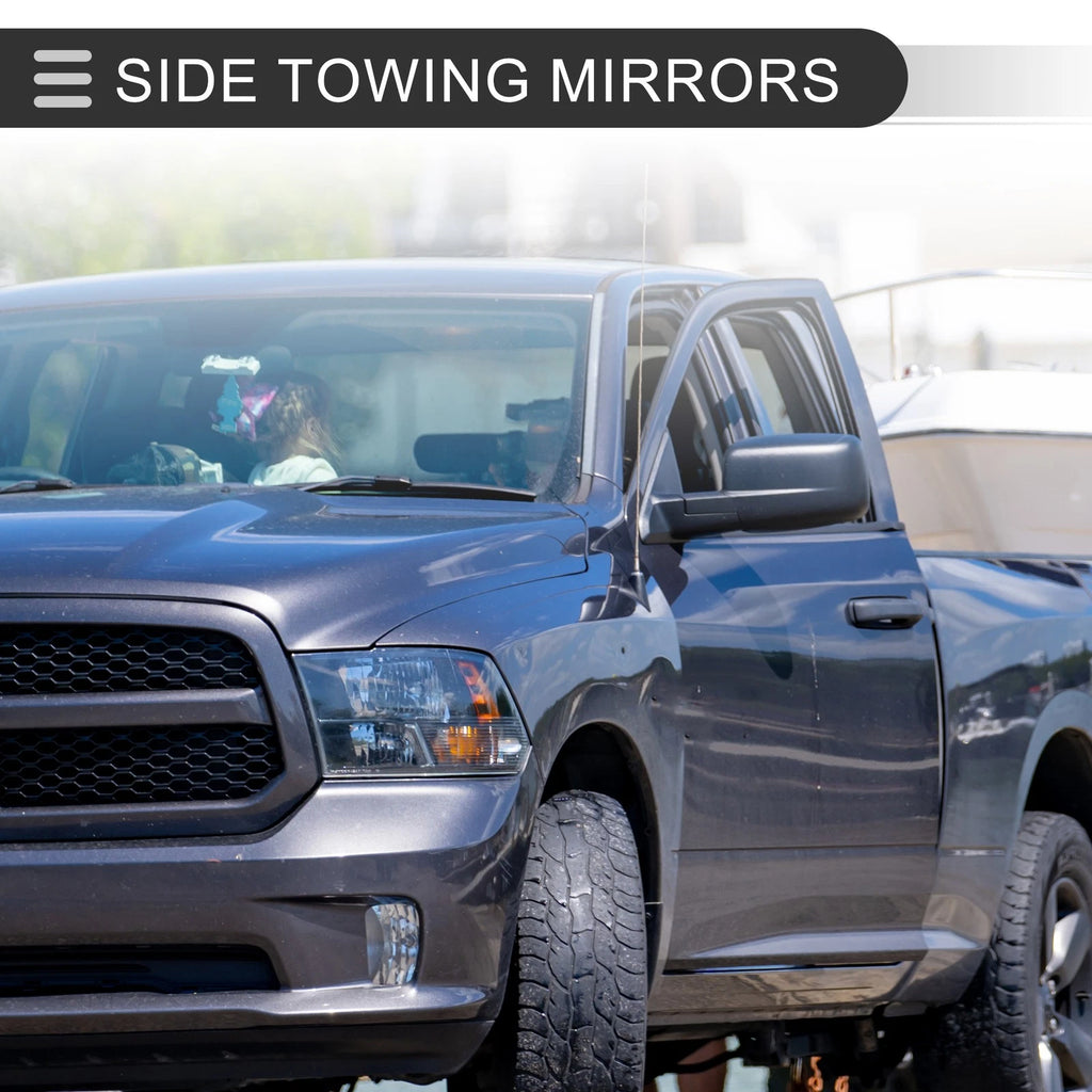 Tow Mirror Set Right Left for Dodge Ram 1500 (2009–2012) Turn Signal