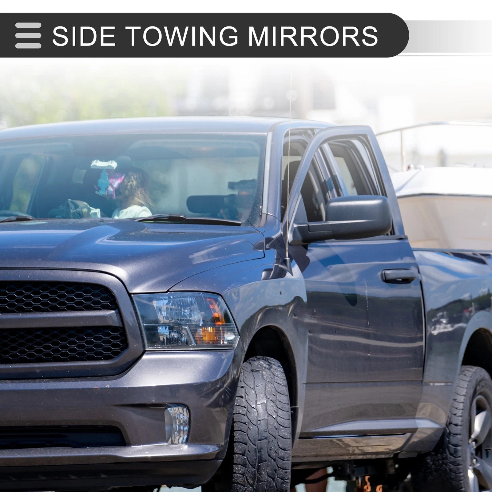 Tow Mirror Set Right Left for Dodge Ram 1500 (2009–2012) Turn Signal