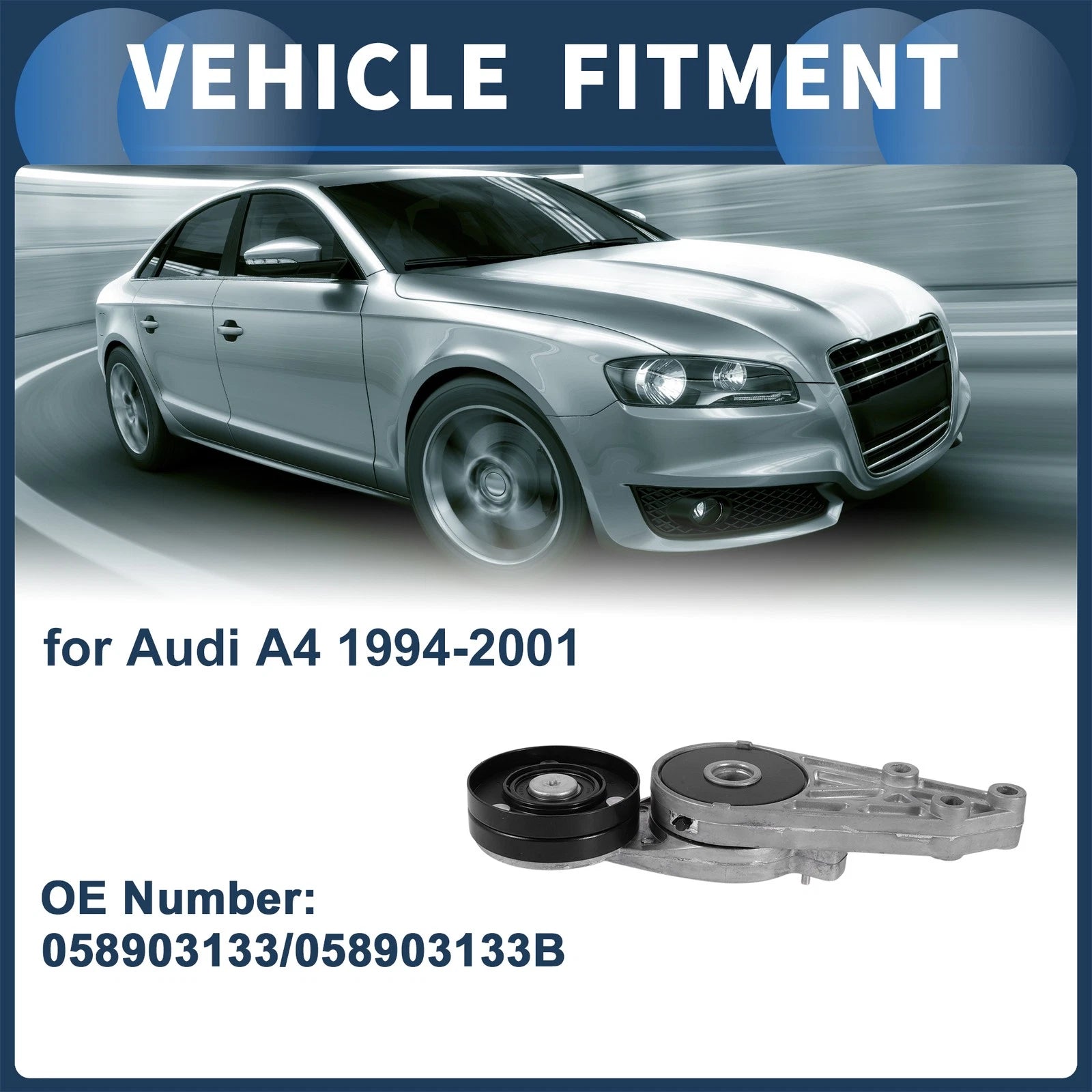 Belt Tensioner Replacement for Audi A4 (1994–2001) Metal 1 Piece