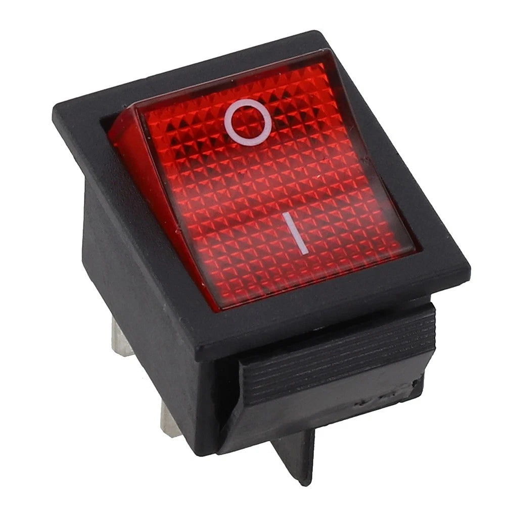 30 Amp Lighted Rocker Switch with Cover for Welding Machine (4Pin, 2Position)