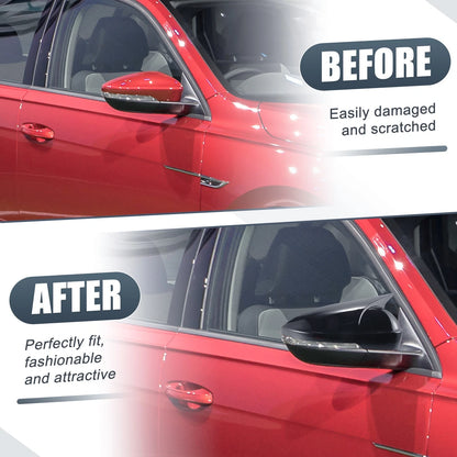 Rearview Mirror Cover Overlay Gloss Black Pair for Volkswagen Passat (2019–2023)