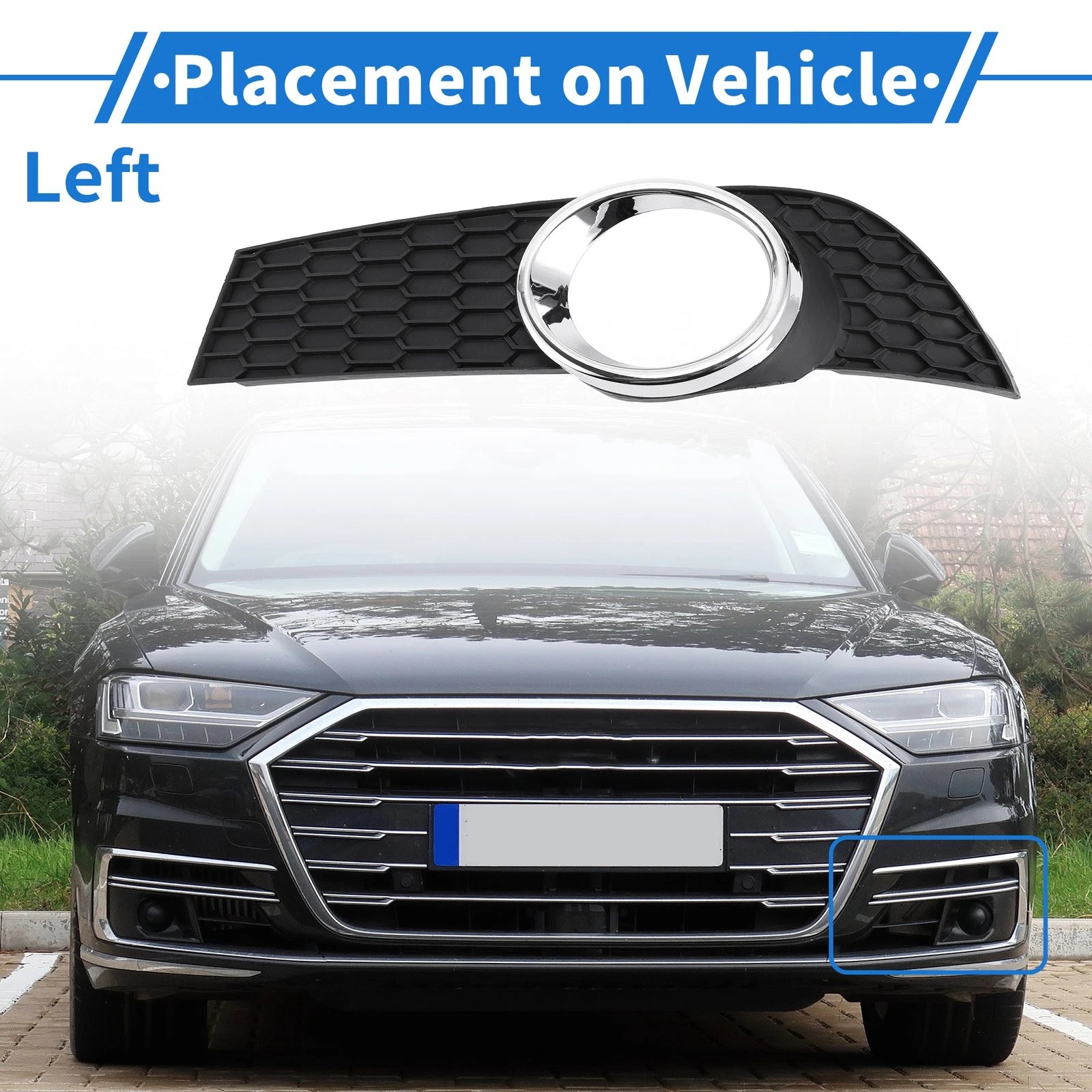 Left Front Fog Light Grill Replacement for Chevrolet Aveo (2009–2011)