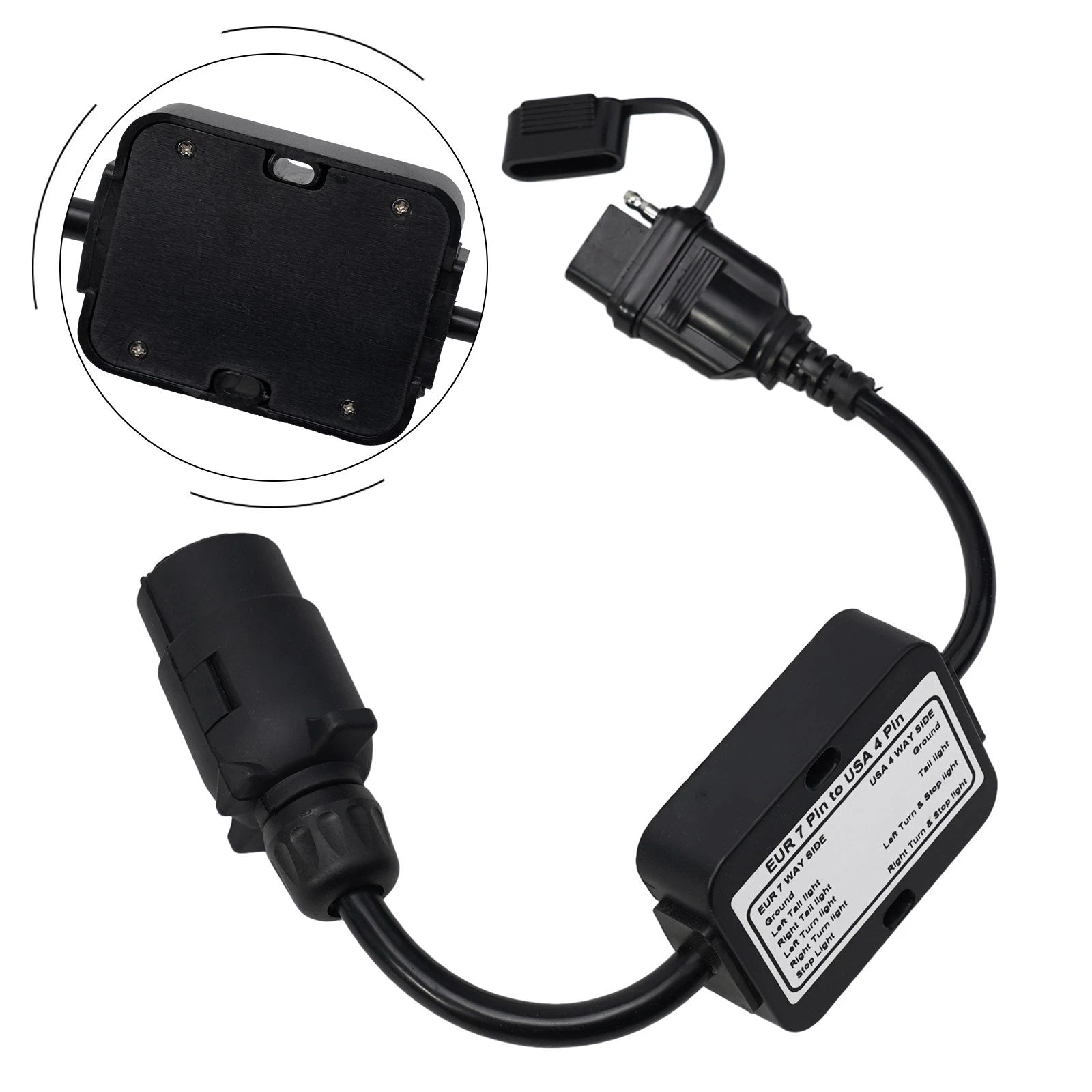 7-Pin Round Trailer Light Converter for