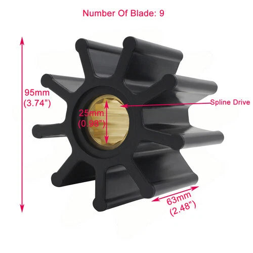 Water Pump Impeller for Jabsco Johnson Volvo (836-0001, 09-1029B, 875736)