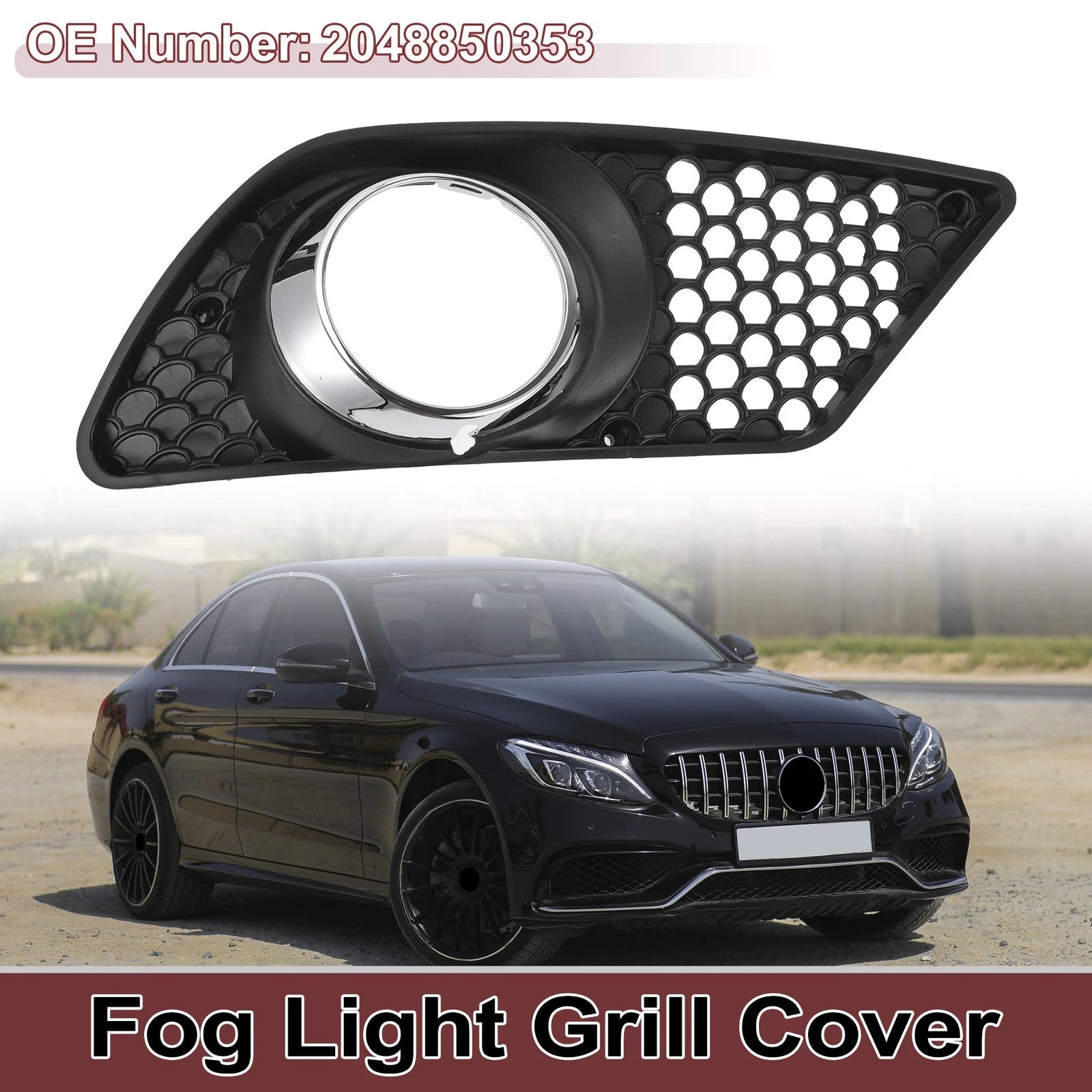 Front Right Fog Light Grill Replacement for Mercedes-Benz C300 (2008–2012)