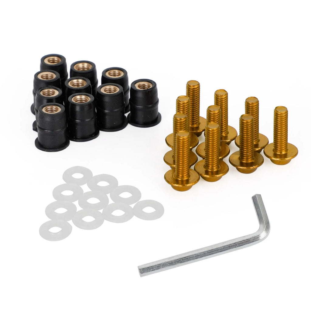 10 Pack M5x16 Windshield Screen Screw Bolts for Motorcycle (All Years)