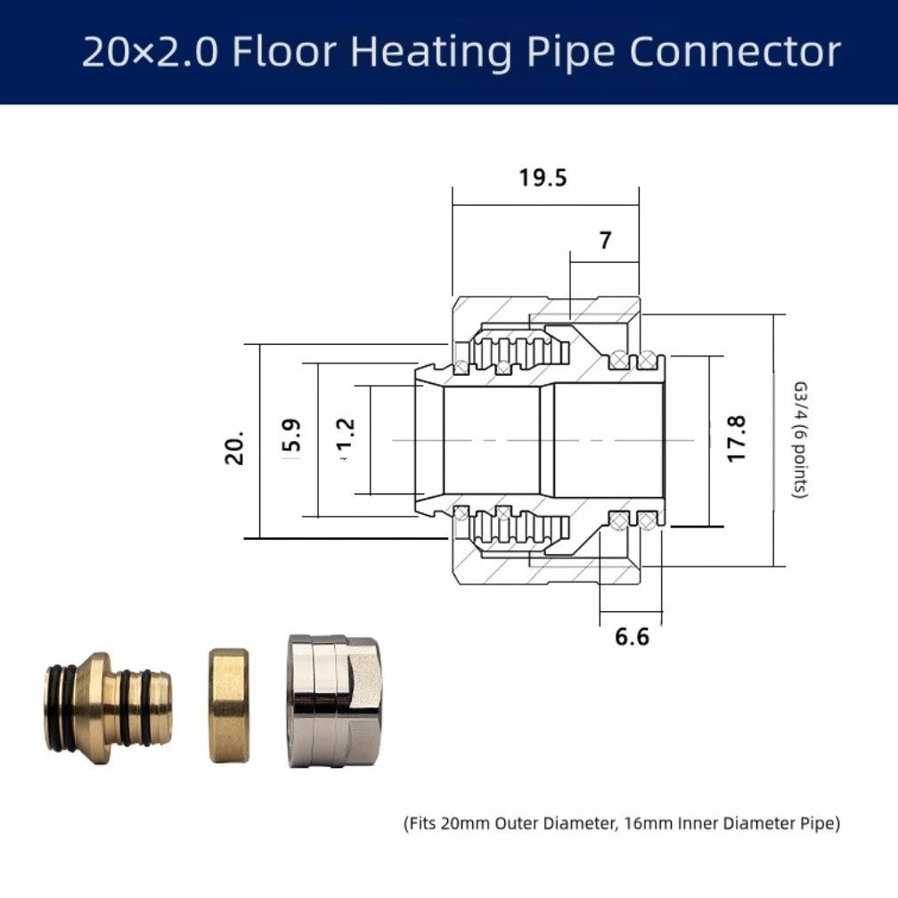 Floor Heating Manifold Connector Copper Adapter for Enhanced Flow (2023)