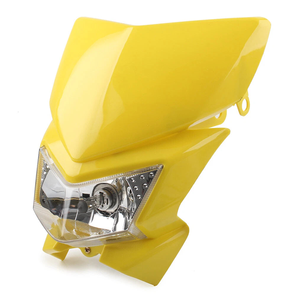 Front Headlight for MX Enduro Dirt Bike 250cc (12V 35W, Yellow)