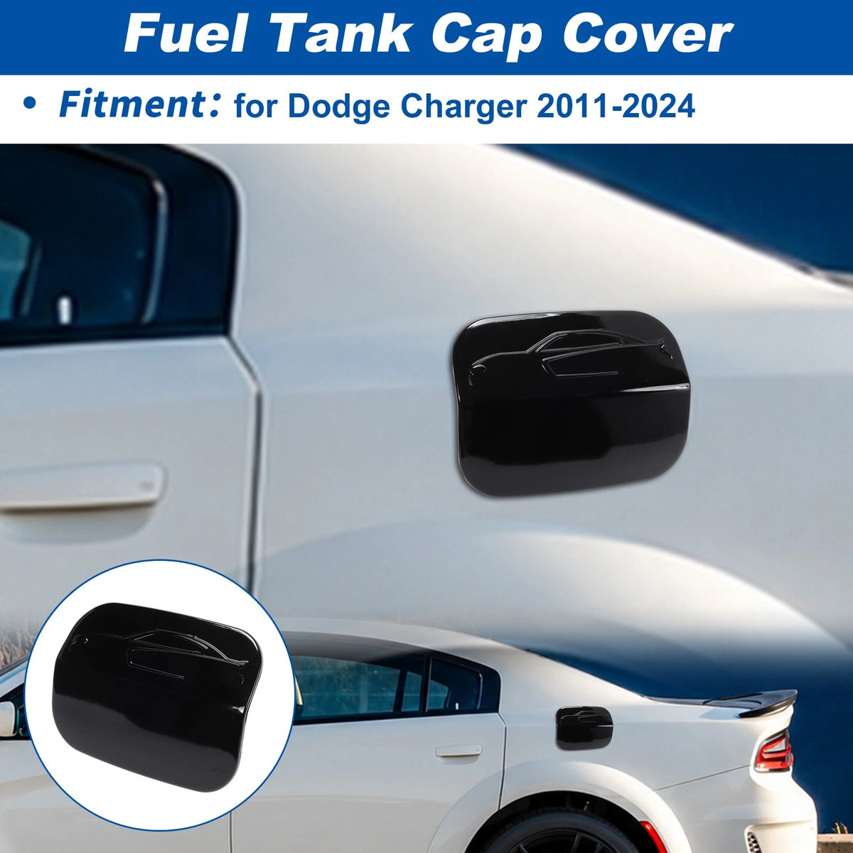 Fuel Tank Cover Trim for Dodge Charger (2011–2024) Bright Black