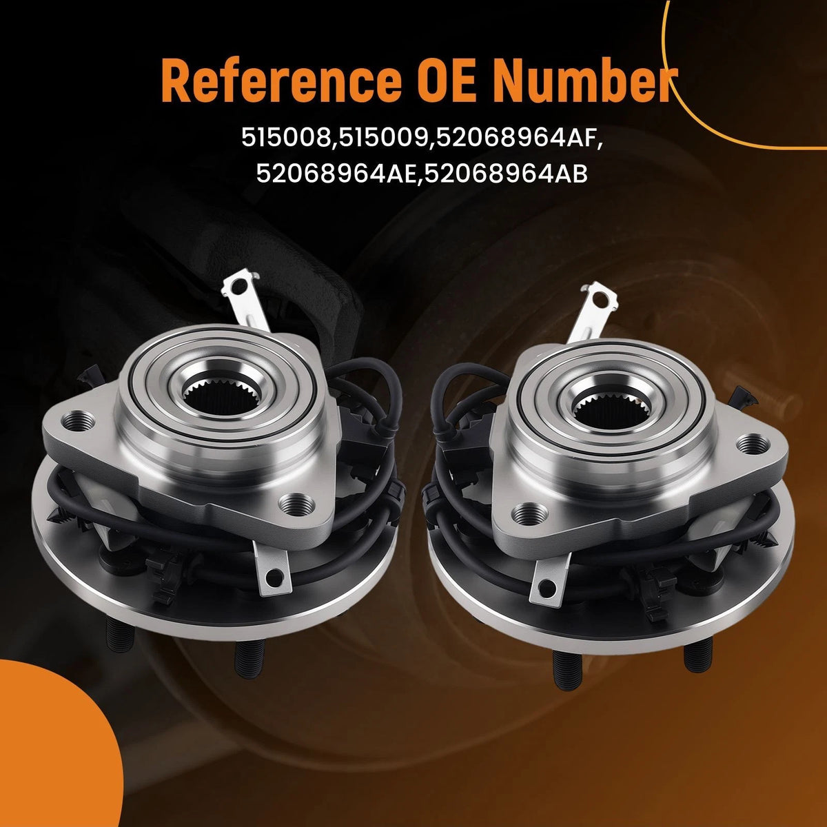 Front Wheel Hub & Bearing Assembly for Dodge Dakota 4WD (1997–2004) 52068965AB 515008