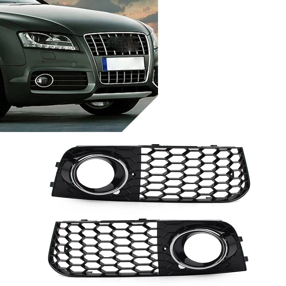 Front Fog Light Grille Cover for Audi A4 B8 (2009–2012) Chrome