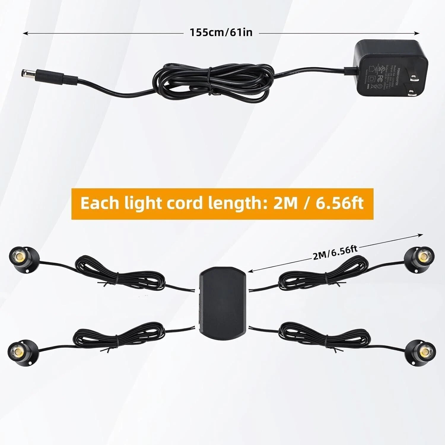 4X Dimmable 360° Angle LED Mini Spotlight for Jewelry Display Cabinet
