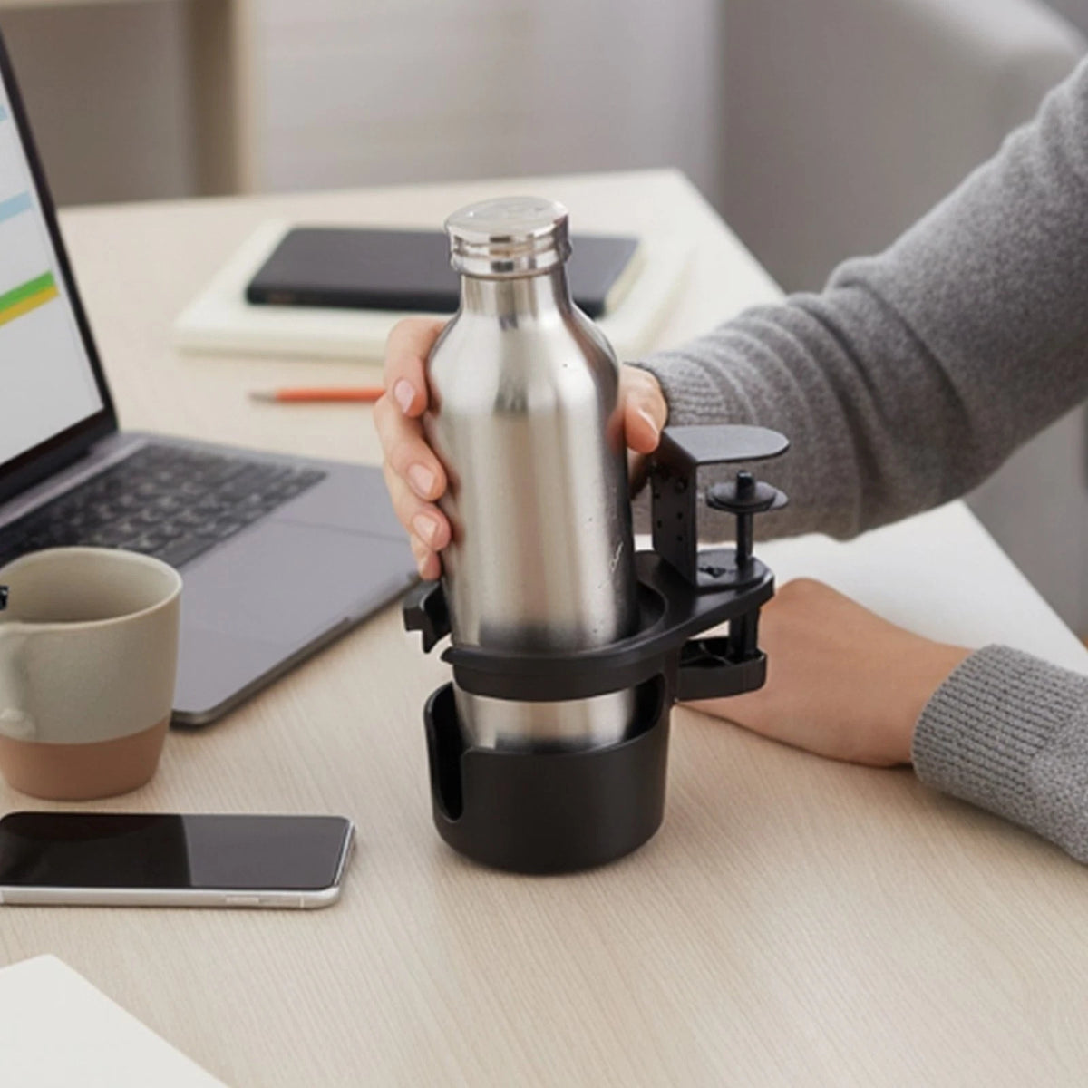 Adjustable Height Workspace Organizer with Rotating Feature