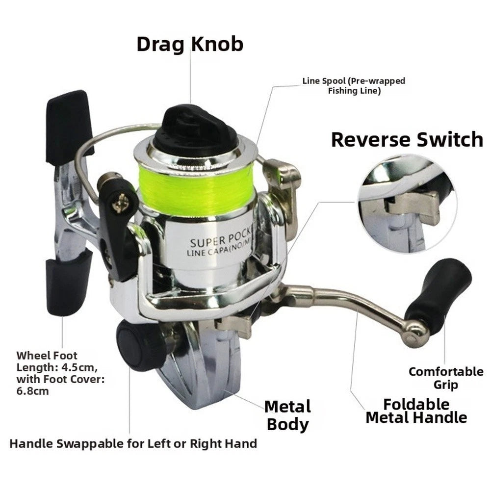 Fishing Reel for Mini 100 (6.8cm Total Length)