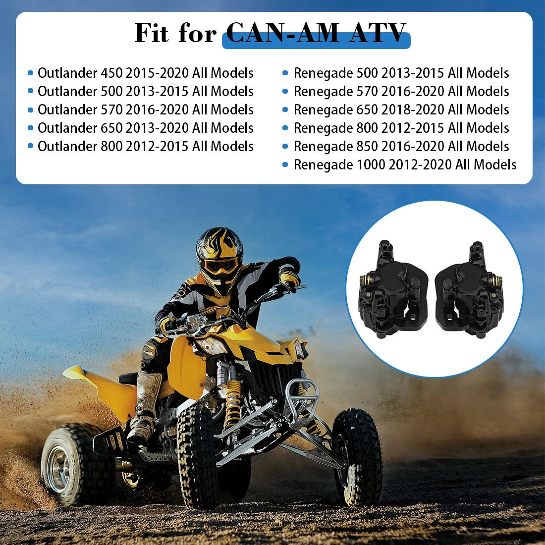Front Brake Calipers & Pads for Can-Am Outlander (450–1000)