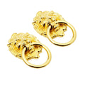2X Golden Lion Head Door Pull Handle Ring for Cabinet Drawer (Antique)