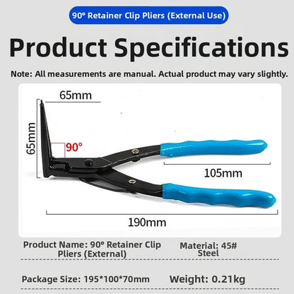 90 Degree External Circlip Pliers for Deep Hole Snap Ring Removal