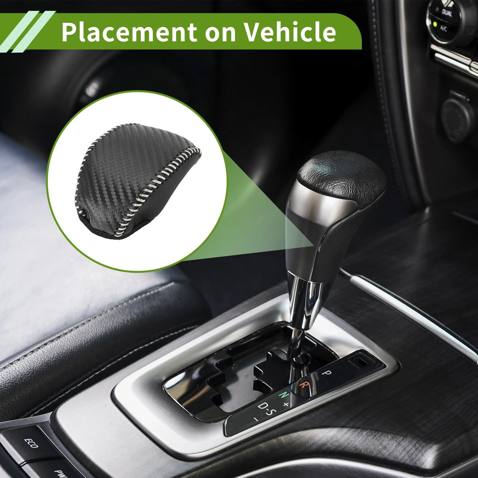Gear Shift Knob Cover Replacement for Toyota RAV4 2019–2024 Black Carbon