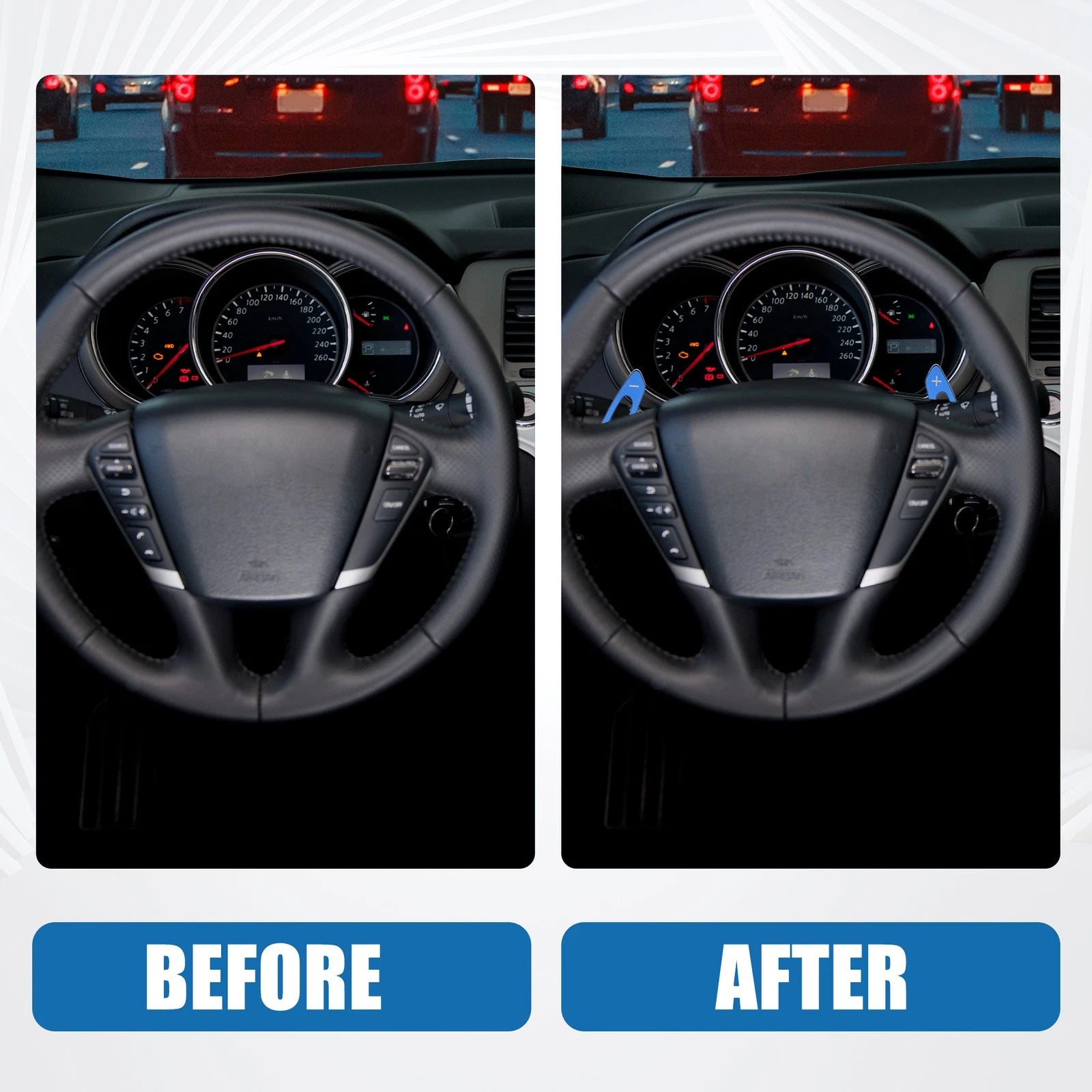Steering Wheel Shift Paddle Cover for Subaru Legacy 2010–2018 Blue (Set)