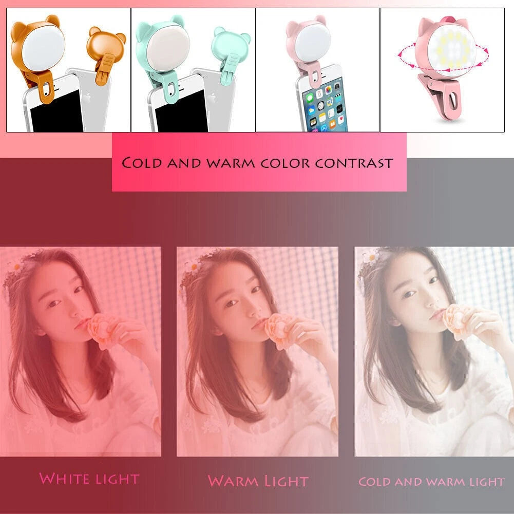 Lovely Portable 16 LED Selfie Flash Fill-in Light Samsung for Smartphone