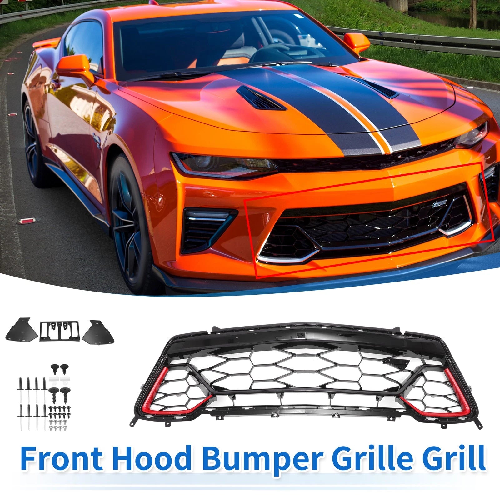 Front Lower Bumper Grille Grill Replacement for Chevrolet Camaro (2017–2018)