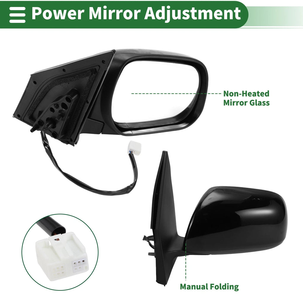 Right Side Door Mirror Manual Folding Replacement for Toyota RAV4 (2009–2012)